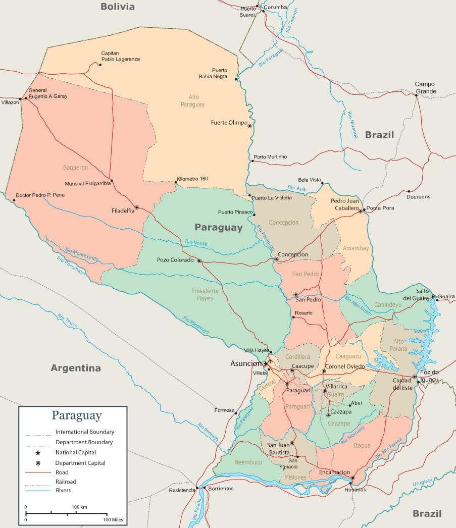 আসুনসিয়ন প্যারাগুয়ে মানচিত্র