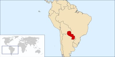 প্যারাগুয়ে অবস্থান বিশ্ব মানচিত্র